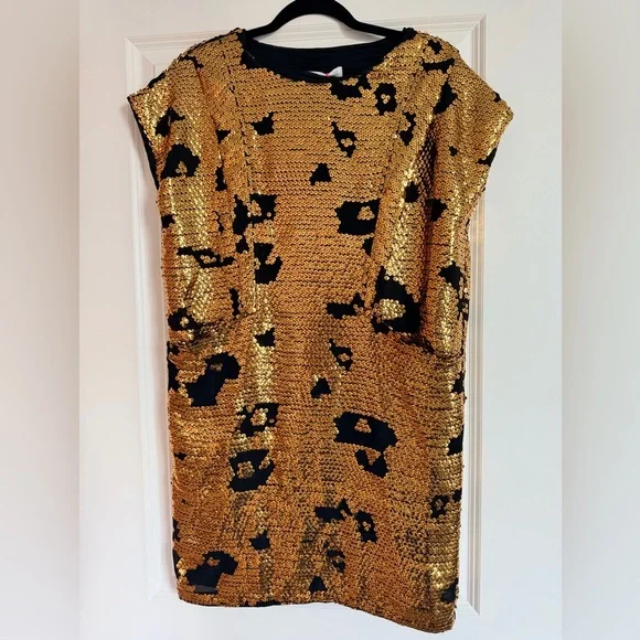 See By Chloe Gold and Black Mini Dress - Picture 3 of 9